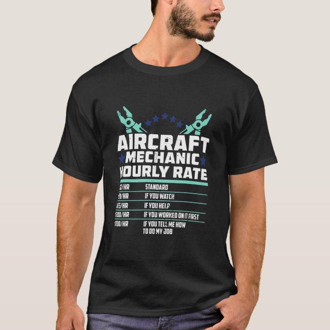 T-shirt Ingénieur mécanicien d'aéronef Technicien d'avion  (Devant)