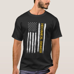 T-shirt Ingénieur mécanique American Flag Engineering Grad