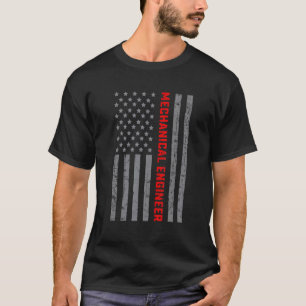 T-shirt Ingénieur Mécanique Drapeau US Vintage Pour Hommes