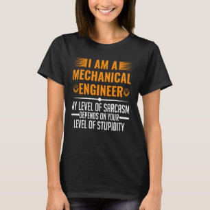 T-shirt Ingénieur Mécanique Niveau De Sarcasme Mécanique E