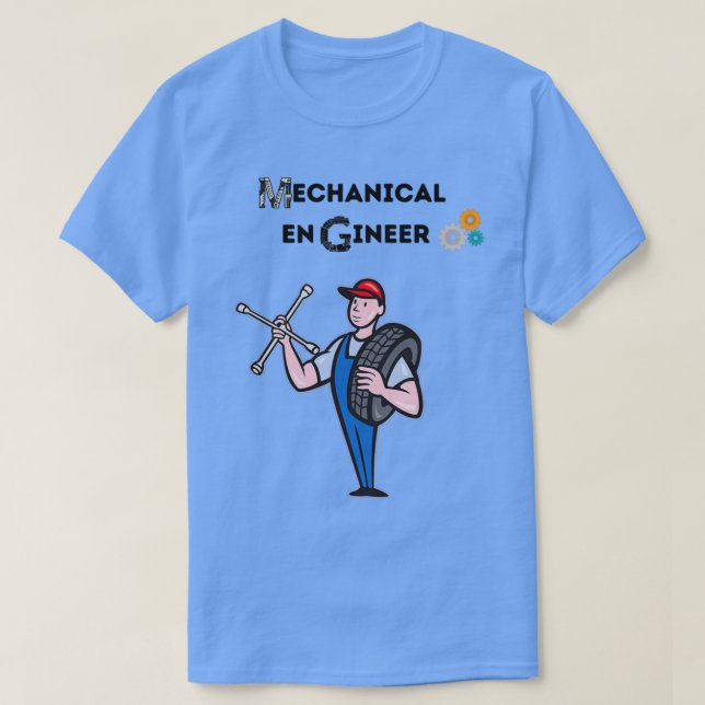 T-shirt Ingénieur mécanique Noir et blanc Grand cadeau pou (Design devant)