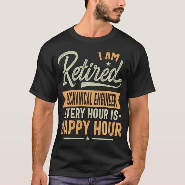 T-shirt Ingénieur Mécanique Retraité (Devant)