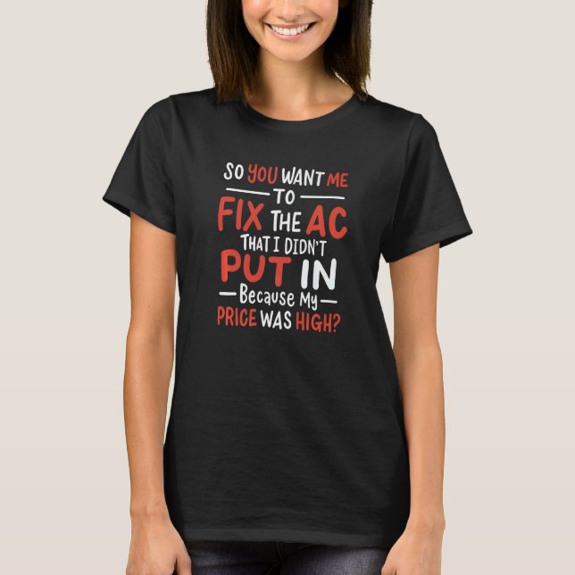 T-shirt Ingénieur mécanique technique HVAC (Devant)
