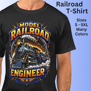 T-shirt Ingénieur modèle réduit de chemin de fer Train à v