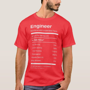 T-shirt Ingénieur Nutrition Faits Nutritionnels Drôle