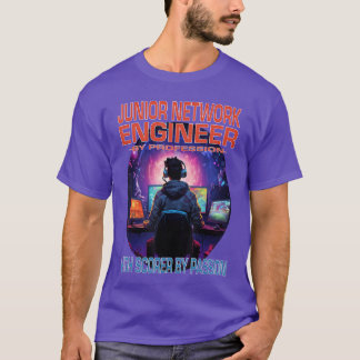 T-shirt Ingénieur réseau junior gamer drôle jeu pun divert