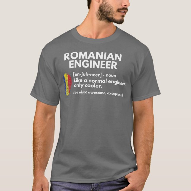 T-shirt Ingénieur roumain Définition Drôle Roumanie Cadeau (Devant)