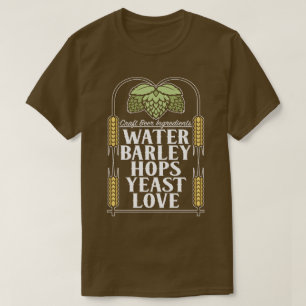 T-shirt Ingrédients de bière de métier brassant la piè