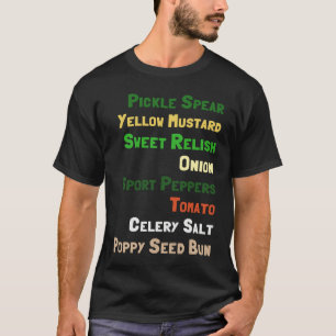 T-shirt Ingrédients de hot-dog de Chicago