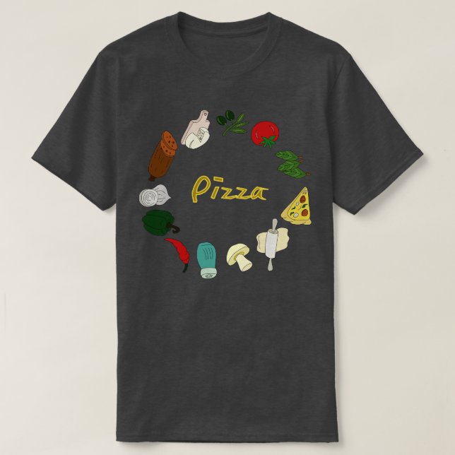 T-shirt Ingrédients de pizza 2 (Design devant)