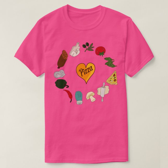 T-shirt Ingrédients de pizza 4 (Design devant)