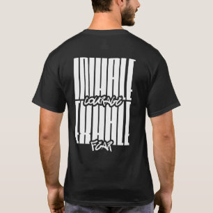 T-shirt Inhale Courage Exhale Peur Motivationnelle Typogra