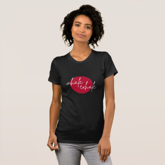 T-shirt Inhale exhale Red (police blanche)