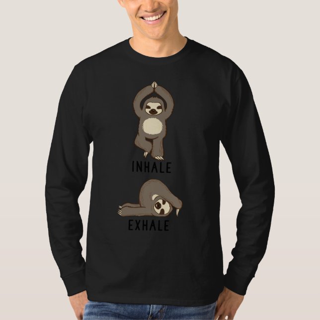 T-shirt Inhale Exhale Sloth Yoga (Devant)