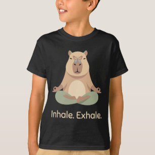 T-shirt Inhale Exhale Yoga Capyra Zen Animal Relaxation