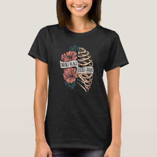 T-shirt Inhale Peace Exhale Chaos Fleur Crâne Soin mental