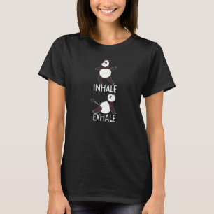 T-shirt Inhaler Exhaler Panda Ours Yoga Pétant Pét Meme