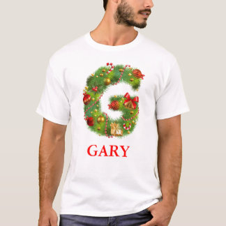T-shirt initial de monogramme de Noël G