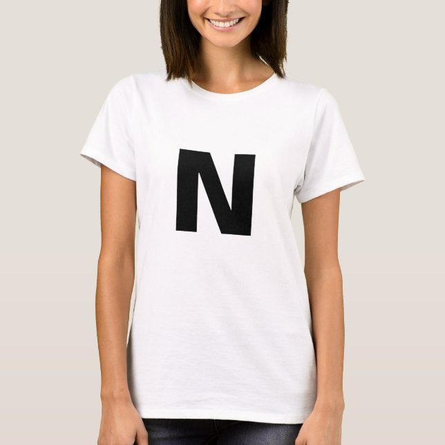 T-shirt Initial Letter Monogram Modern Stylish  (Devant)
