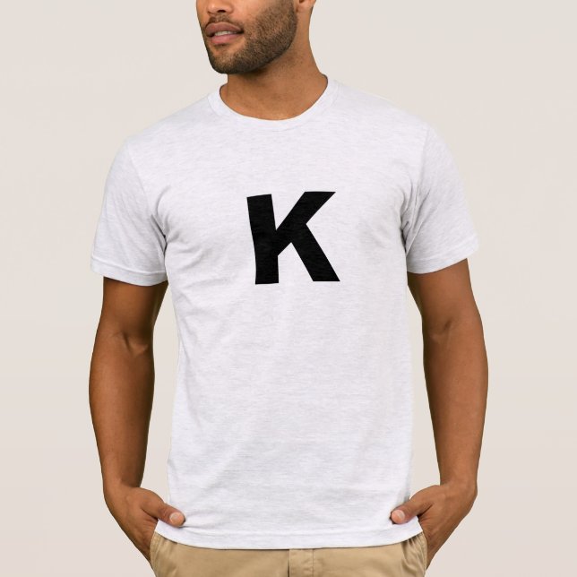 T-shirt Initial Letter Monogram Modern Stylish Trendy  (Devant)