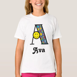 T-shirt Initiale A de chemise de fête d'anniversaire