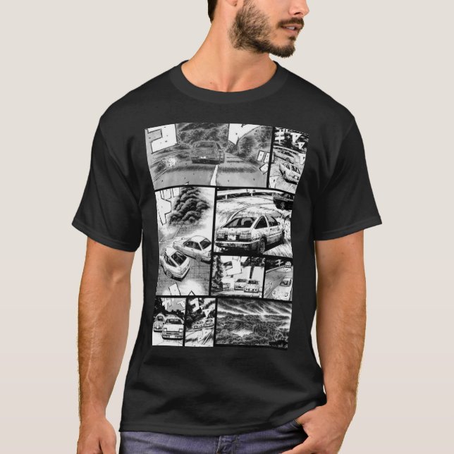 T-shirt Initiale D Racing - Manga Wall Design (Version 2)  (Devant)