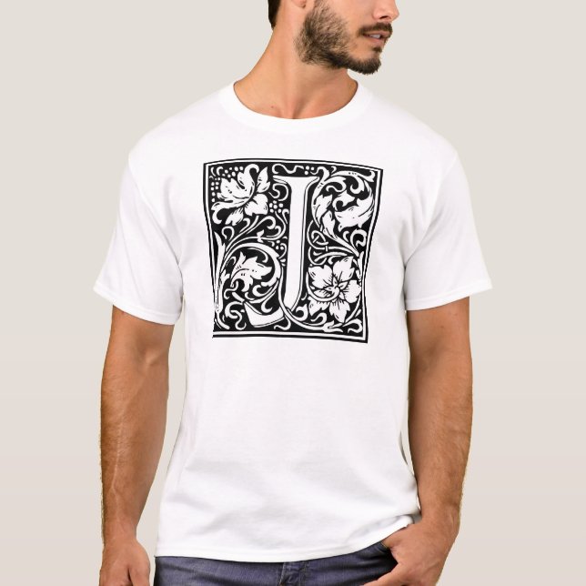 T-shirt Initiale décorative "J" de lettre (Devant)