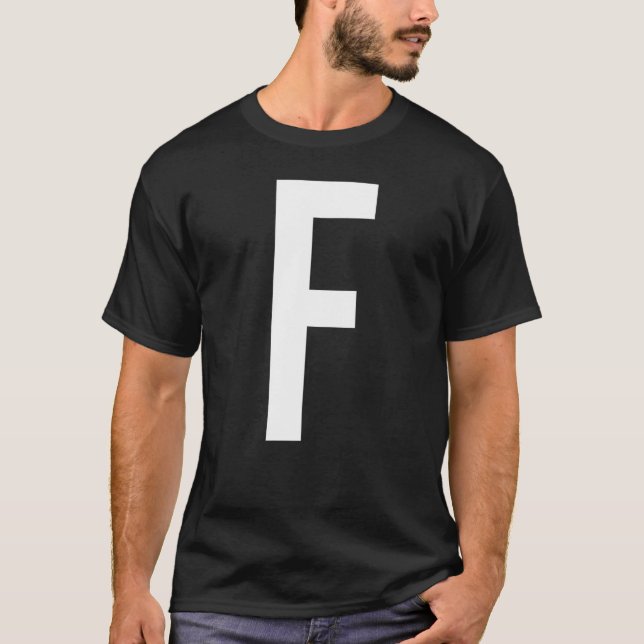 T-SHIRT INITIALE MONOGRAMME ALPHABET LETTRE F (Devant)