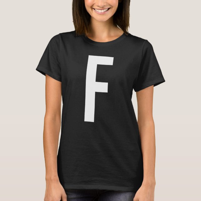 T-SHIRT INITIALE MONOGRAMME ALPHABET LETTRE F (Devant)