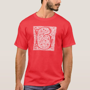 T-shirt Initiales blanches de "B" de la lettre B de noir
