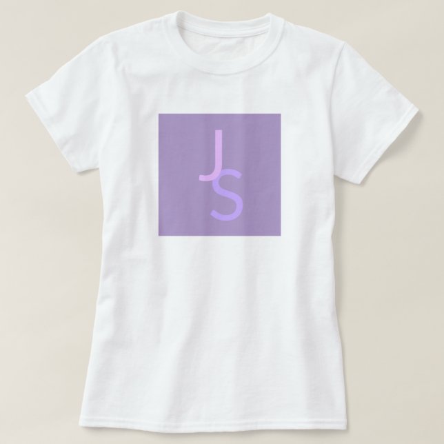 T-shirt Initiales chevauchantes modernes monogrammées | Vi (Design devant)