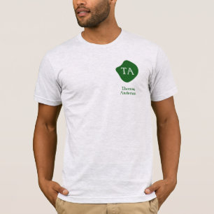 T-shirt Initiales et nom en vert sur bulle verte