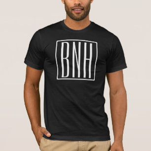 T-shirt Initiales Monogramme Blanc Sur Noir