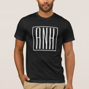 T-shirt Initiales Monogramme Blanc Sur Noir
