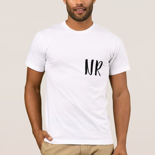 T-shirt Initiales Monogramme Design Moderne Tendance Éléga (Devant)