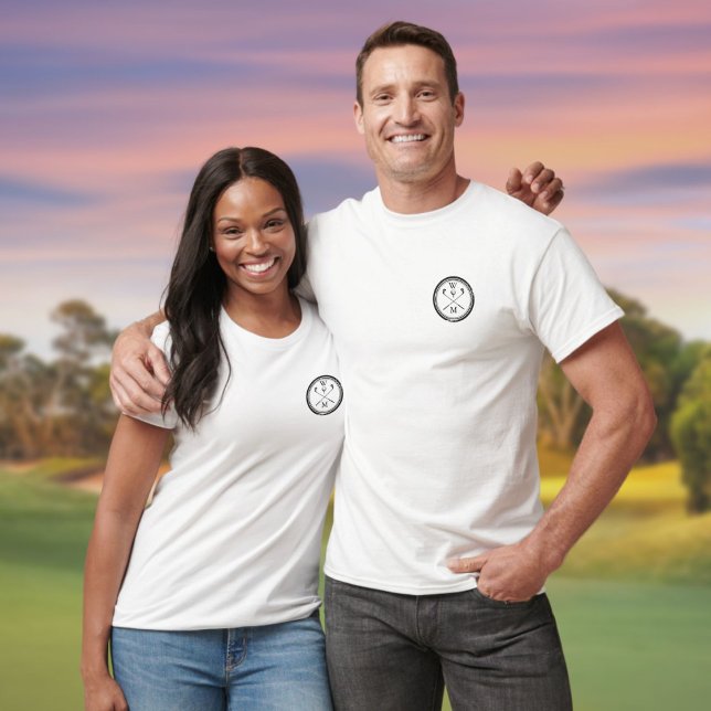 T-shirt Initiales Monogramme Golf Classique (Monogram Initials Classic Golf T-Shirt)