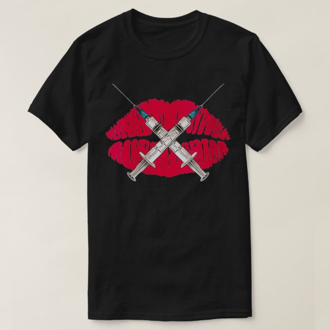 T-shirt Injectif Injecteur Injector Lip Injectio (Design devant)