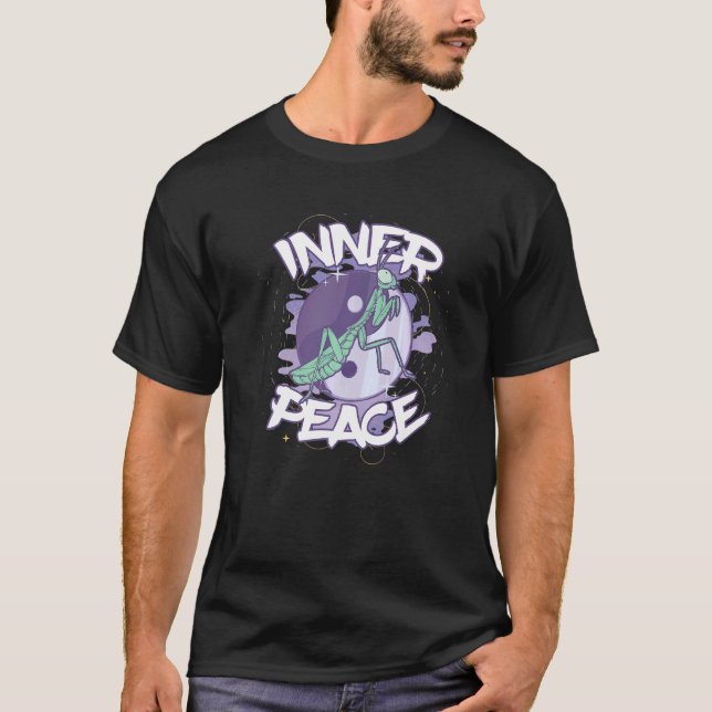 T-shirt Inner Peaces Praying Mantis Mantis Jardin Ninja Pr (Devant)