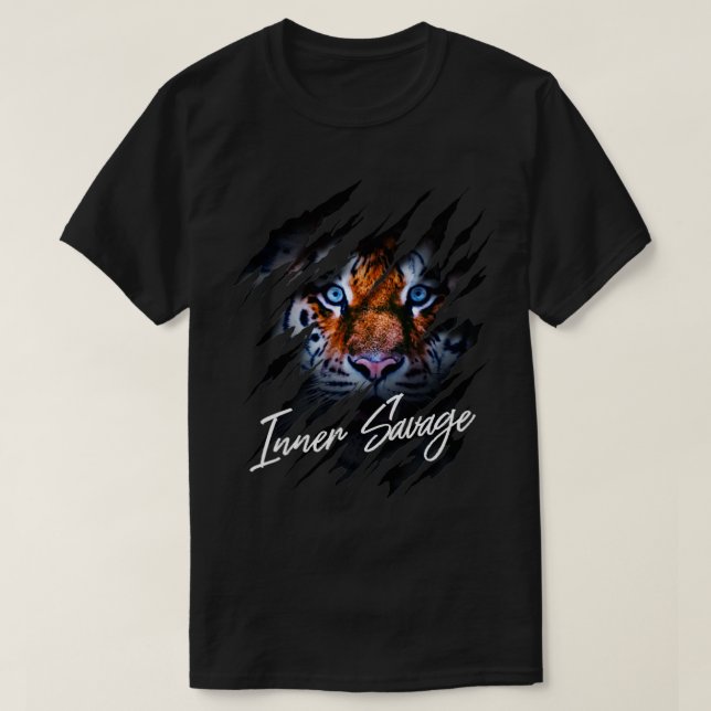 T-shirt Inner Saver Tiger Claw Faune Wild Big Cat (Design devant)