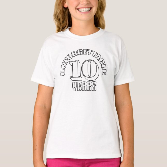 T-shirt Inoubliable 10 ans (Devant)