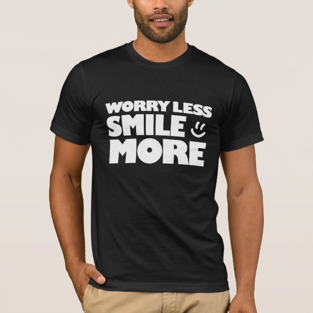 T-shirt Inquiète Moins de sourire plus - Visage (Devant)