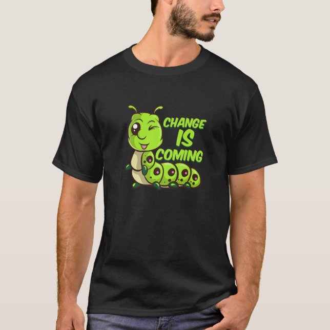 T-shirt Insecte - Changement de métamorphose de chenille - (Devant)