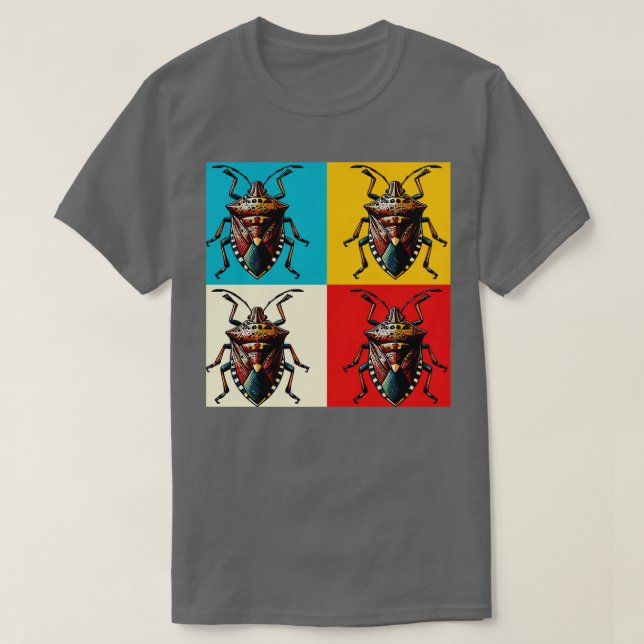 T-shirt Insecte Cool d'art de la puanteur Brown décorée (Design devant)