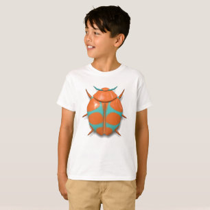 T-shirt insecte insecte insecte cocu orange et turquoise