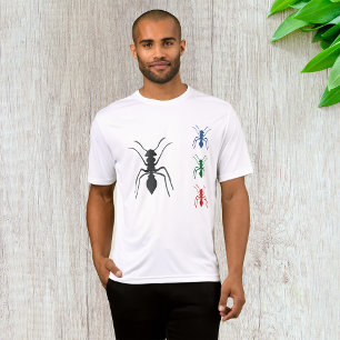 T-shirt Insectes de silhouettes de fourmi Noir Bleu Vert e