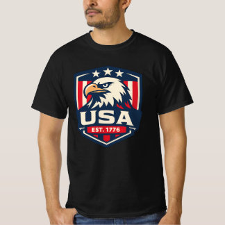 T-shirt Insigne aigle USA Ét. 1776 Vintage américain patri