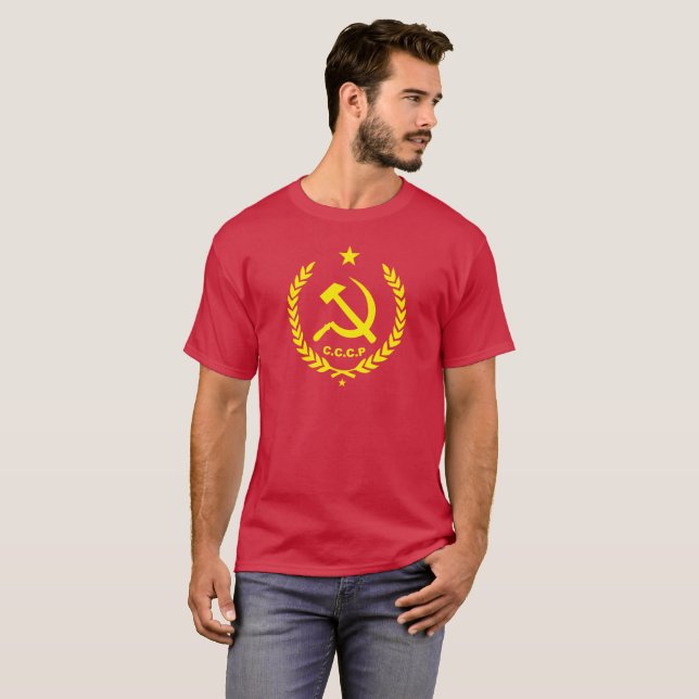 T-shirt Insigne communiste de marteau et de faucille de (Devant entier)