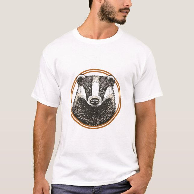 T-shirt Insigne de Blaireau Vintage (Devant)