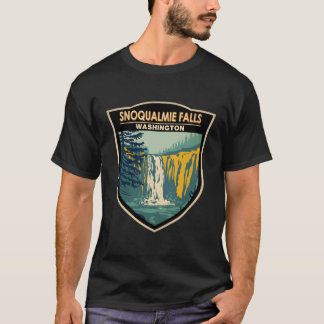 T-shirt Insigne de chute d'eau de Snoqualmie Falls Washing