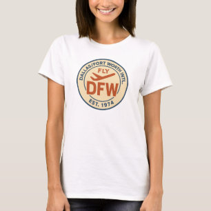 T-shirt Insigne de l'aéroport DFW de vol - Fort Worth de D
